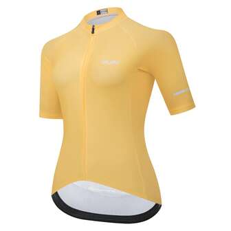  RAUDAX Women's Minimalist Athletic Cycling Jersey, High Stretch Full Zip Front, Dual Fabric With Breathable Back, Quick Dry For Road Bike, Running, Cycling
