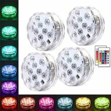 Floating Lights LED Multi Color Changing Water Float Drift Lamp For Fish Tank Pond Led Floating Lamp Swimming Pool Ball Pond Drift Waterproof Glow Show Disco Color Changing Light 16 Colors 10leds LED Submersible Light Remote RGB Swimming Pool