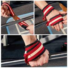 1 Pair Figure 8 Lifting Straps For Weightlifting Powerlifting & Deadlifts Padded Wrist Protection Extra Hand Grip Wrist Straps For Gym Powerlifting Unisex Gym Fitness Accessories - Multicolor - View 9