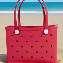 Beach Bag Large Rubber Beach Bag For Men & Women, Large Capacity Travel Bag Beach Tote Bag For The Beach Boat Pool - 紅色 - 查看 2