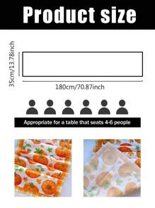 1 pièce Nappe en polyester avec design aquarelle de citrouille et feuille d'érable, thème de récolte d'automne et de Thanksgiving. Décoration de table thème feuille d'érable, fournitures de fête thème Halloween, décoration de maison saisonnière d'automne, fournitures de fête intérieure et extérieure. 35x180cm.