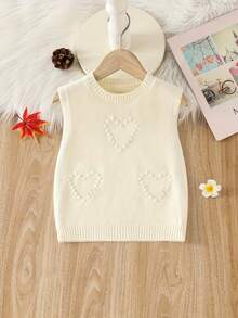 Young Girl' Pullover Sweater Vest Knit Cardigan, Casual Comfortable Sweet, Suitable For Party, Outing, Picnic, Shopping, School - White - View 1