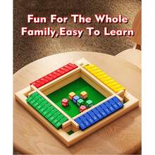 Wooden Shut The Box Game (2-4 Players) - Large 4 Sided Board,8 Dice,Rules - Amusing Addition Game For All Ages,Games,Board Games,Board Game,Board Games,Games,Game - 彩色 - 查看 4