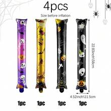 4 Stücke/8 Stücke Halloween Fledermaus Ballon Set, enthält 12 Stücke/Set Fledermaus Aufkleber, Schädel, Fledermaus, Kürbis, Hexe, Spinne Geist Muster, geeignet für gruselige Halloween Nacht Party Dekoration, Trick or Treat Party Dekoration, Halloween Dekoration, Geburtstags Party Dekoration