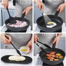 Silicone Black Cooking Utensil Set 6 Piece Kitchen Utensil Set Spatula Set Nonstick Cookware Kitchen Utensil Gadget Tool Dishwasher Safe - Black - View 4
