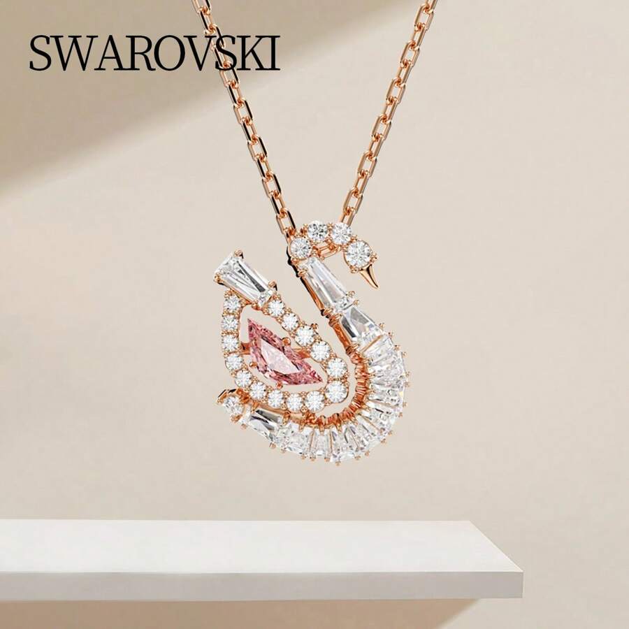 Swarovski SWAN 2025 New Swan Necklace Women's Girlfriend Birthday Gift 5732414 - Pink - View 1