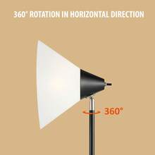 HonoDing Floor Lamp Standing Lamp Adjustable Head Arcylic Shade Floor Lamps For Living Room/Office/Bedroom ,,Classroom,Light Shade,Lamparas Para Sala Halloween Decorations,Lights For Room (Black) - Xem 11