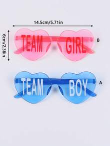 8/12 件婴儿洗澡性别揭示眼镜蓝色和粉色太阳镜无框女孩队和男孩队装饰性别揭示派对 - 彩色 - 查看 3