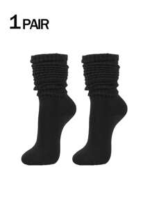 6 双女式多色休闲中筒袜，时尚百搭日常柔软舒适吸湿排汗保暖袜子