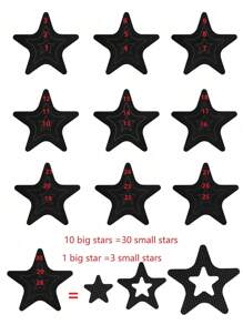 30pcs Star Pattern Anti-Slip Shower Stall Mat, Modern Black Star Print Anti-Slip Shower Tread Sticker For Bathroom Home Bathroom Decor Fall Decor Back To School - Black - View 13