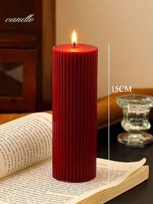 Candele aromaterapiche rosse multiple per decorazione centrale, cilindro ad ingranaggi, candele decorative per albero di Natale, candele sottili natalizie, adatte come decorazione per regali di Natale, regali per donne, regali per amici stretti, decorazioni natalizie per la casa, regali di Natale