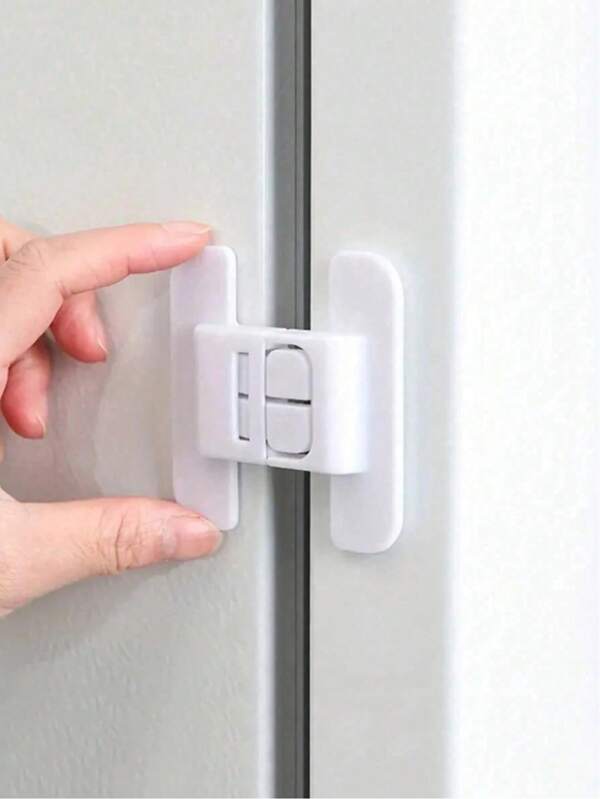 1/3/5 Cerraduras de seguridad de plástico para refrigerador - Adhesivo sin perforación, cierre de seguridad para niños apto para puertas de refrigerador y horno - Se cierra con adhesivo fuerte sin dejar marcas, correas sueltas seguras, cerradura de cajón sin llave conveniente para uso en oficina
