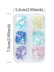 6 Cores/Caixa Fatias de Conchas de Sereia Aurora Aurora, Glitter Lantejoulas, Flocos Irregulares Cintilantes, Material de Enchimento para Molde de Resina Epóxi, Suprimentos de Fabricação de Joias DIY