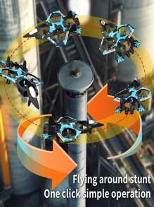 CASRRA K500 Remote Control Drone, Made Of SBS Anti-Fall Material, Camouflage Color, One-Key Roll/Take-Off/Descend/Hover/Hand Throw Features, Suitable For Beginners, Indoor/Outdoor/Party Entertainment Use, Multi-Rotor Quadcopter Toy, Fighter Plane Model Remote Control Toy (Spare Propeller Blades Included), Also An Excellent Birthday/Christmas/Halloween Gift