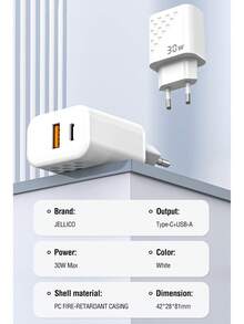 30W Dual-Port EU Charger, Complete With 30W C-To-Lightning Fast-Charging Cable And 60W USB-C Fast-Charging Cable (3.3 Ft / 1 M Data Cable). Compatible With IPhone 16/15/14/13/12/11 And Compatible With Samsung S25/S24/S23/S22 And More-Ideal For Home, Office, And Travel