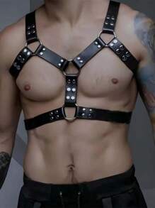 Men's Leather Chest Harness,Fashion Leather Cage Chest Harness Belt,Valentine's Day Gift,Chest Harness Belt For Men