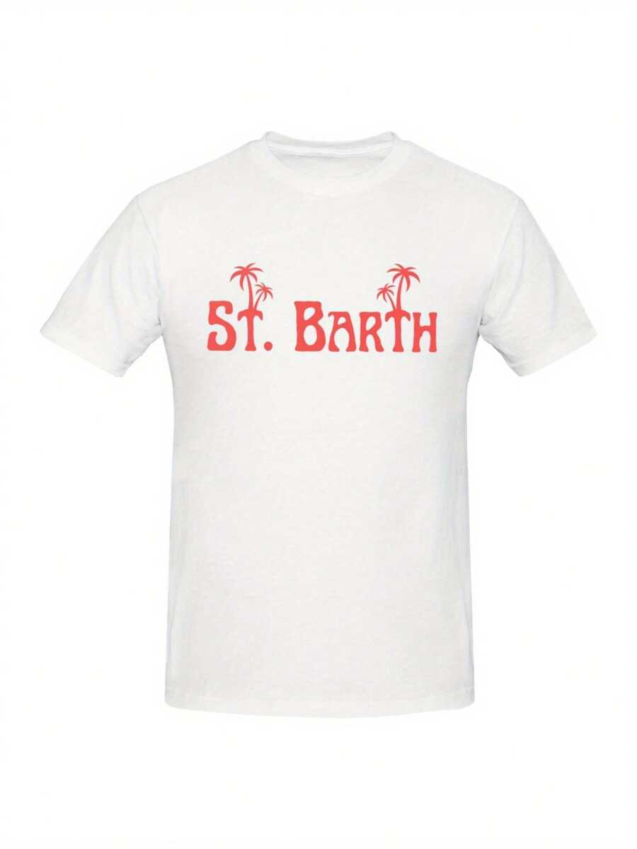 Saint Barth Fashion Printed Tops For Men Round Neck Washed Harajuku Tops Oversize T-Bands Ideal Gift
