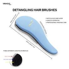VMAGIC care Pente Desembaraçador Azul - Fácil de Escovar Cabelos Emaranhados - Melhor Pente/Escova para Homens e Mulheres - Adequado para Cabelos Molhados ou Secos