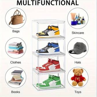 New Large Transparent Acrylic Storage Box With Lid, Stackable Toy Organizer, Multi-Functional Home Decor, Modern Transparent Material, Desktop Decor, Holiday Gift, New Large Transparent Acrylic Storage Box With Lid, Stackable For Storing Bags, Toys, Etc., Transparent Rectangular Design, Multi-Functional Home Decor, Toy Storage Box, Modern Transparent Design, Transparent Acrylic Material, Toy Storage, Desktop Decor