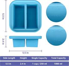 1 Cup Silicone Freezer Molds Silicone Freezer Tray With Lid 4 Pack Soup Freezer Containers Make 8 Soups, Broths, Stews, Sauces, Curries,9831735 - 橘色 - 查看 6