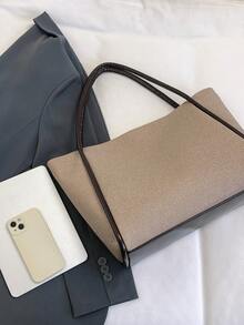 حقيبة تسوق كاجوال كبيرة السعة بألوان متباينة