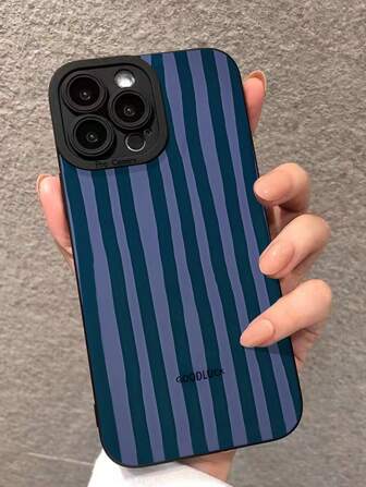 Perforated Straight Edge Green Striped Colorful Protective Phone Case Compatible With Iphone, S21, S22, S23, S24, S25, S24 Plus, S25 Plus, A56 A36 A26 /A13 4G A22 A21S A51 4G A52 S22 ULTRA A33 5G, A12 A32 A53 5G A71 4G A24 4G A35, 13, 13 Pro, 14, 15, 15 Pro, Redmi 10, Redmi Note 11 4G, Redmi 11 Lite Waterproof Shockproof Anti-Fall Scratch Resistant