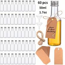 30 Stück Mini Spirituosenflaschen Set, 25ml, 50ml, 100ml, 150ml Plastik Spirituosenfläschchen, Mini Plastik Schnapsfläschchen mit Deckeln, 2 Flüssigkeitstrichter und Beigefarbene Etiketten, Mini Weinflaschen, Heißsaucenflaschen, Schnapsfläschchen, Mini Saftflaschen - Silberne Kappe - Übersicht 19