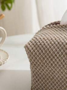 1pc/2pcs/5pcs Plain Linen-Like Fabric Tissue Box, Minimalist Modern Home Living Room Office Bar Countertop Cute Bread Shape Tissue Paper Holder, Upright Tissue Storage Bag, Available In Different Sizes - Brown - View 9