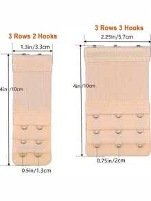 6 extensores de sutiã femininos, extensão elástica ajustável para alça de sutiã, acessórios macios para roupa íntima, cores sortidas, ajuste confortável - Multicolorido - Ver 6