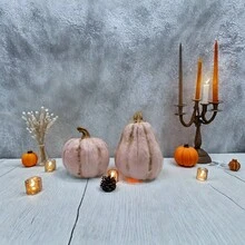 1pc Pink Pumpkin Decoration, Resin Simulated Aquarium Pumpkin Landscape Hideout, Pastoral Reptile Pumpkin Ornament Home Decor Halloween Decor Room Decor Halloween - Multicolor - View 4