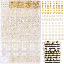 1320pcs Faux Pearl Bead Set, DIY Jewelry Making Craft Supplies Beads For Bracelet, Necklace, Earrings, Phone Chain (Random Color)
