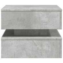 vidaXL Couchtisch mit LED-Leuchten Betongrau 50x50x40 cm - Grau - Übersicht 7