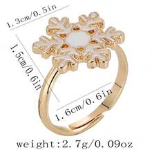 1pc Funny Cartoon Christmas Reindeer & Snowflake Santa Adjustable Ring, Suitable For Gift, Holiday Celebration, Daily Wear, Great For Friends - Multicolor - View 6