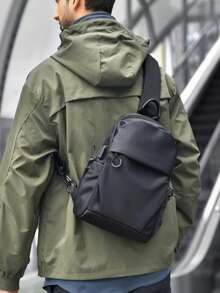 Mochila de pecho para hombres para senderismo - Correa acolchada ajustable para accesorios de campamento/viaje - Bolso bandolera urbano diario, mochila deportiva para gimnasio, bolso de pecho para ir al trabajo - Multicolor - Ver 1