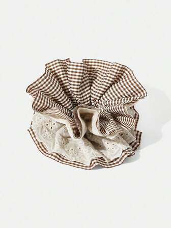 蕾丝格子 4 层荷叶边大发带、超大甜甜圈发带支架发饰发带马尾辫支架发带弹性发带发带弹性发带、马尾辫固定器、发圈、头发橡皮筋、发圈、弹性发带、家居美容女士配饰礼品、头饰