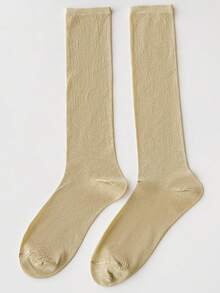 1 Pair Women's Fashionable Everyday Wear Glitter Shimmer Knee-High Socks - Multicolor - View 17