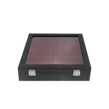 Estojo Porta Óculos 10 Casulos Preto Com Interno Aveludado Caixa Organizador Maleta para Óculos - Vermelho - Visão 8