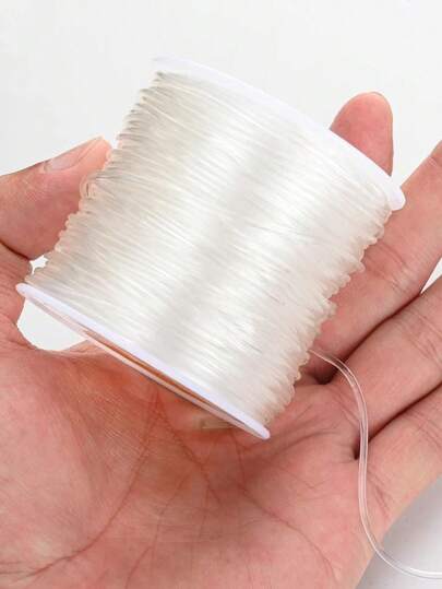 1pc 0.2-0.7mm Transparent Elastic Cord, Suitable For Jewelry Making, DIY Bracelets, Necklaces, Beaded Crafts, Etc.