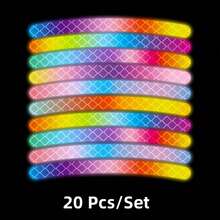 10/20/100pcs Mountain Bike Reflective Sticker Set, With Reflective Wheel Stripes, Suitable For Motorcycle, Car And Bicycle. Decorative Warning Stickers, Decorative Reflective Stickers - Multicolor - View 8