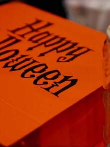 1 Peça Caixa de Presente de Halloween Personalizada com Fantasma, Decoração e Artesanato Divertidos para Festa de Halloween, Truque ou Travessura, Caixa de Embalagem de Presente de Halloween, Por Favor, Traga Sua Própria Embalagem Interna