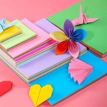 100 Bright Square Origami Sheets - Colorful Handmade Paper For Artistic Creation, Perfect For Paper Cranes And Decorative Design, With A Bright Multi-Color Option, Paper Art DIY Origami, Paper-Cutting, Handmade Colored Paper, Multiple Colors, Suitable For Handcrafting And Painting Cutting,For School Supplies,Back To School - Multicolor - View 11