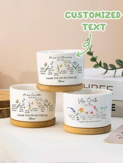 Personalized Custom Teacher Flower Pots, Teacher Appreciation Gifts, Thank You For Helping Us Plant Flower Pots, Year End Gifts, Back To School Gifts Custom Flower Pots, Personalized Flower Pots, Gifts For Her, Teacher Gifts, Teacher Appreciation, Thank You Teacher, Back To School Gifts, Gifts For Teachers, Teacher Flower Pots, Appreciation Gifts, Custom Flower Pots, Flower Pots, Succulent Plant Pots