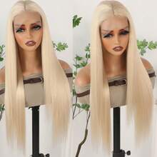 Purple Color Lace Front Wigs Pre Plucked Hairline Long Straight Wigs For Fashion Women Girls Party Daily Wear Glueless Dark Purple Lace Front Synthetic Wigs 13x4 Free Part Heat Resistant Fiber Hair 28 Inch 180% Density - Vàng nhạt - Xem 4