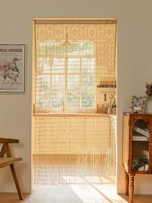 1pc Multi-Color Lace Woven Curtain, Party/Valentine's Day Flower Curtain, Tassel String Curtain