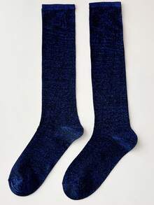 1 Pair Women's Fashionable Everyday Wear Glitter Shimmer Knee-High Socks - Multicolor - View 12