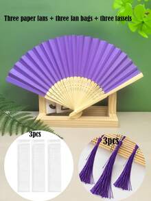 1pc/2pcs/9pcs/10pcs Colorful Paper Hand Fan, Foldable Fans For Wedding Guests, Ideal Fashion Accessory And Gift (The Front Side Of The Fan Is Intact, But The Back May Have Some Dye Staining Which Is Unavoidable) - Multicolor - View 10