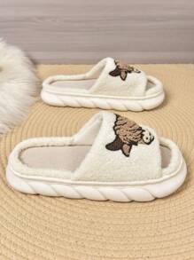 Men's Cartoon Cow Slippers, Fashion Casual Flat Sandals, Non-Slip Wear-Resistant Breathable Indoor Shoes, Spring/Summer