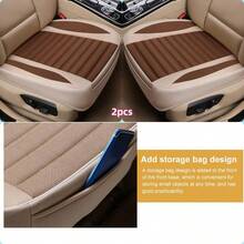 1pc/2pcs/3pcs Linen Car Seat Covers, Car Seat Cushion Protector, Detailed Installation Video, Comfortable Breathable Stylish Durable All-Season Fit For Cars, SUVs, Trucks - one-size - View 20