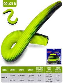 TACKLEPIONEER (10pcs/Pack) Lure | Noodle Worm | Earthworm Bait | The Black Pit Slowly Descends And Slowly Settles Into The Lead Lead-Free | Bass - Blackfish - Inverted Lure Bait - Multicolor - View 20