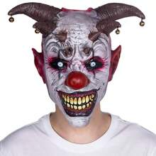 Scary Clown Masks For Adults, Horror Latex Mask, Scary Halloween Decorations Costume Mask, Role Playing Stage Props (May Have Small Holes Due To Molding Process)